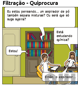 Quadrinho de Química - Filtração.